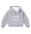 Chloé Kids Logo Cotton Fleece Hoodie In Gray
