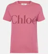 Chloé Logo-print Cotton T-shirt In Pink