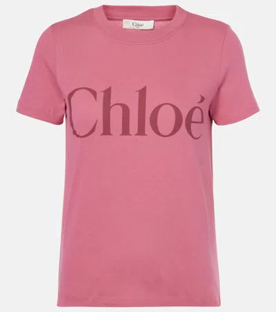 CHLOÉ LOGO COTTON JERSEY T-SHIRT