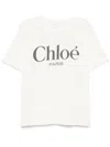Chloé White Crewneck T-shirt With Logo Print On The Front In Cotton Woman In White