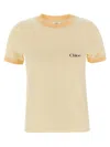 Chloé T-shirt With Logo In Yellow
