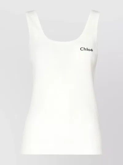 CHLOÉ LOGO COTTON TANK TOP