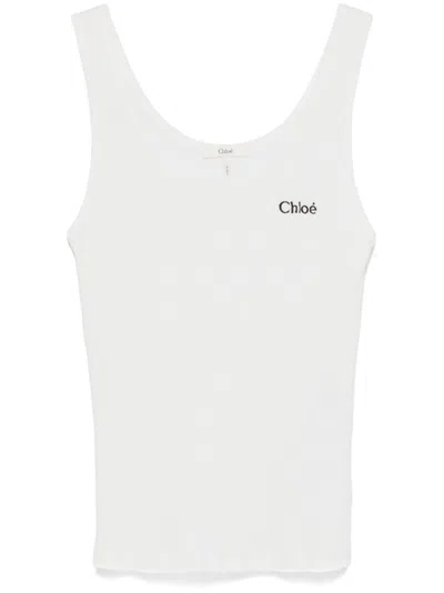 CHLOÉ CHLOÈ LOGO COTTON TANK TOP