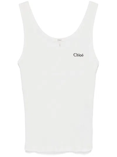 Chloé Logo Cotton Tank Top