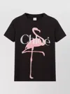 Chloé Women Black Crewneck T-shirt With Maxi Logo Print On The Front In Cotton Woman In Black