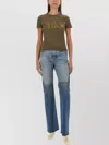 Chloé Logo Crew Neck Short Sleeve Top In Brown