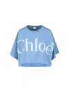 Chloé Oversize Signature Logo Crop Graphic T-shirt