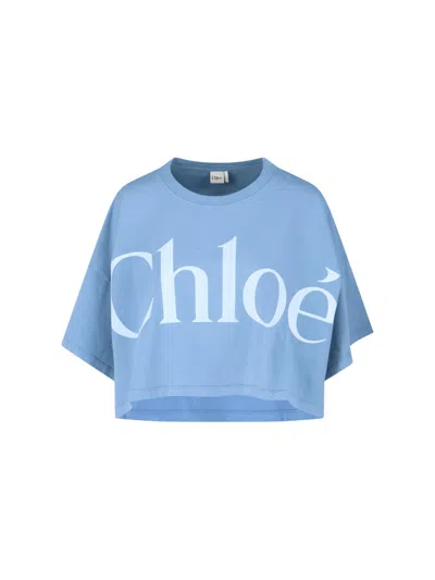 CHLOÉ LOGO CROP T-SHIRT