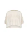 Chloé Biologic Cotton T-shirt With Frontal Logo Patch In Cream