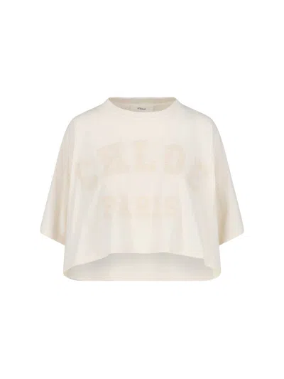 CHLOÉ LOGO CROP T-SHIRT