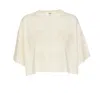 Chloé Biologic Cotton T-shirt With Frontal Logo Patch In Cream