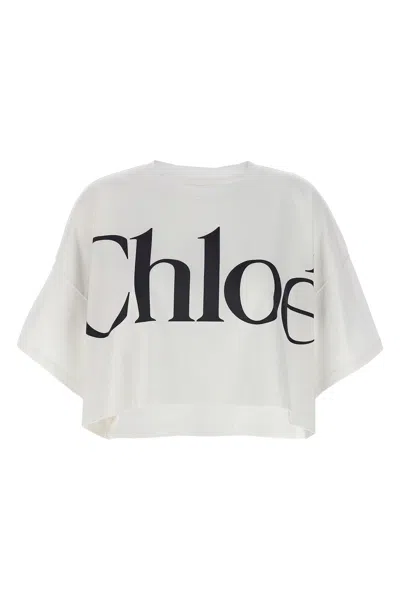 CHLOÉ LOGO CROP T-SHIRT