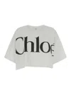 Chloé Women Cropped Boxy Logo T-shirt In White