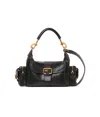 Chloé Camera Medium Shoulder Bag In Croc-embossed Calfskin In Black