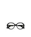 Chloé Logo-debossed Round-frame Glasses In Black
