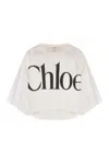 Chloé Logo Detail Cropped T-shirt In White