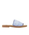 Chloé Woody Linen-blend Flat Mules In White