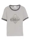 Chloé Logo Detail T-shirt In Gray