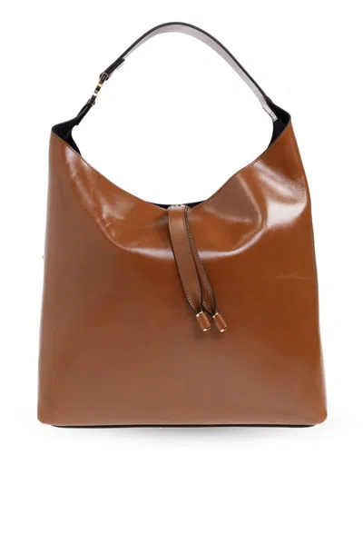 Chloé Logo Detailed Shoulder Bag In Brown