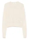 Chloé Embroidered Alpaca And Silk-blend Sweater In Neutrals