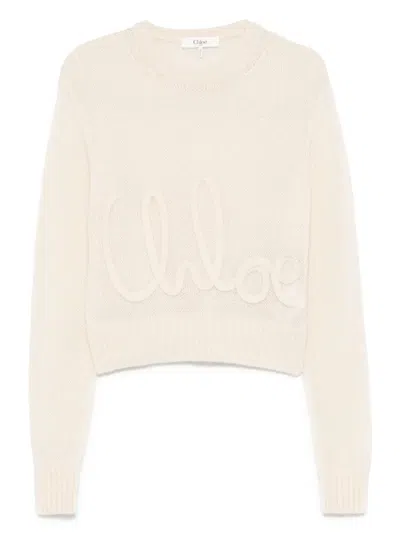 CHLOÉ LOGO-EMBELLISHED SWEATER