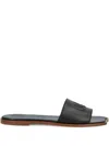 Chloé Logo-embellishment Flat Sandals In Black