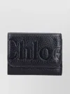 Chloé Logo Embossed Cardholder Wallets In Black