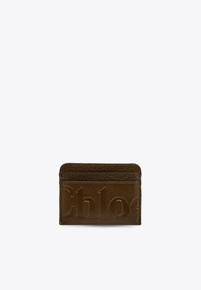 Chloé Logo Embossed Leather Cardholder