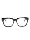 Chloé Logo-embossed Square-frame Glasses In Black