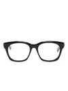 Chloé Logo-embossed Square-frame Glasses In Schwarz