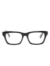 Chloé Logo-embossed Square-frame Glasses In Schwarz