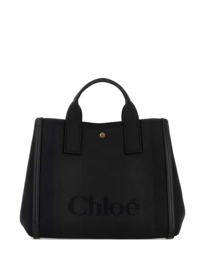 Chloé Logo-embossed Tote Bag In Black