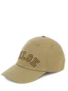 Chloé Deep Khaki Logo Baseball Hat In Green
