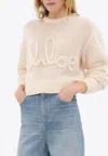 Chloé Embroidered Alpaca And Silk-blend Sweater