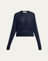 Chloé Logo Embroidered Alpaca Wool Sweater In Black