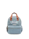 Chloé Logo-embroidered Backpack In Blue