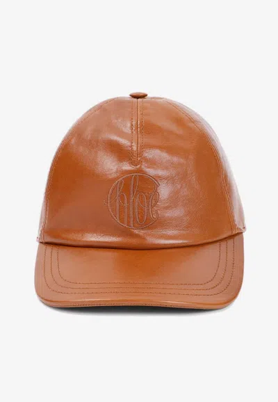 Chloé Logo-embroidered Baseball Cap In Brown