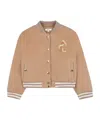 Chloé Logo-embroidered Bomber Jacket In Brown