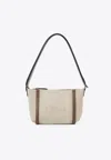 Chloé Logo Embroidered Canvas Shoulder Bag