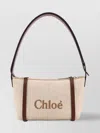 Chloé Logo Embroidered Canvas Shoulder Bag