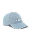 Chloé Logo-embroidered Cap In Blue