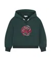 Chloé Logo-embroidered Cotton Hoodie In Green