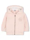 Chloé Logo-embroidered Cotton Hoodie In Pink