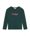 Chloé Logo-embroidered Cotton T-shirt In Green