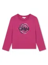 Chloé Logo-embroidered Cotton T-shirt In Pink