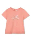 Chloé Logo-embroidered Cotton T-shirt In Pink