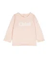 Chloé Logo-embroidered Cotton T-shirt In White