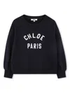Chloé Logo-embroidered Sweatshirt In Blue