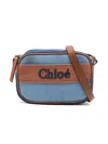 Chloé Logo-embroidered Cross Body Bag In Blue