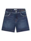 Chloé Logo-embroidered Denim Shorts In Blue